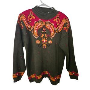 Vintage 80s Autograph Women's Sweater Fall Grandma Grandmacore Costume Size L